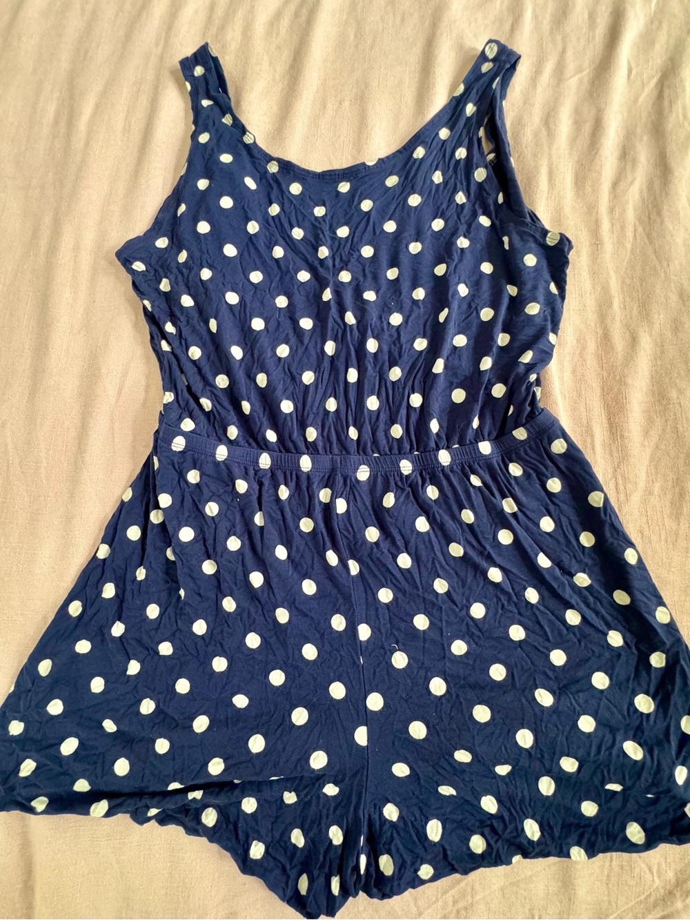 Old Navy women’s Blue Polka Dot Sleeveless Romper, size XL